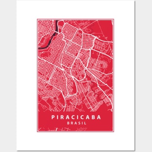 Piracicaba - Brazil - Street Map Posters and Art